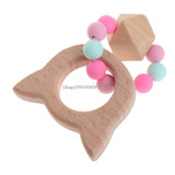 2017 Baby Nursing Bracelets Wooden Teether Silicone Chew Beads Teething Wood Rattles Toys Gift DEC1_30