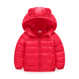 KISBINI Ear Hooded Down Parkas Solid Boy Jacket Coat Cotton Padded Girls Winter Warm Outdoor Children's Clothing Kid Heavy 2017
