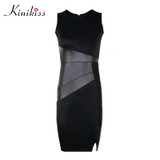 Kinikiss women office dress 2018 summer black sleeveless bodycon dress spring sheath sexy fashion spring elegant bodycon dresses