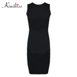Kinikiss women office dress 2018 summer black sleeveless bodycon dress spring sheath sexy fashion spring elegant bodycon dresses