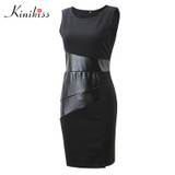 Kinikiss women office dress 2018 summer black sleeveless bodycon dress spring sheath sexy fashion spring elegant bodycon dresses