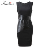 Kinikiss women office dress 2018 summer black sleeveless bodycon dress spring sheath sexy fashion spring elegant bodycon dresses