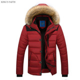KING'S FAITH Fashion Jacket Men Hooded Winter Warm Cotton Jacket Men Parka Thick Coat Men Fashion Outwear 6692