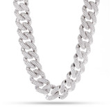 King Ice Platinum 18MM CZ Cuban Curb Chain
