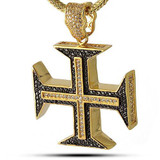 King Ice Gold Plated CZ Hip Hop Cross