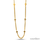 King Ice 14K Gold Cross Curb Chain