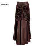 Kimring Vintage Steampunk Skirt Victorian Gothic High Waist Skirt for Women Bodycon Long Slim Skirts