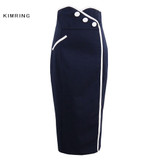 Kimring New Sexy Bodycon Skirt Womens Fashion usiness Work Office Skirt High Waist Slim Skirt with Button Pencil Skirt