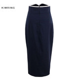 Kimring New Sexy Bodycon Skirt Womens Fashion usiness Work Office Skirt High Waist Slim Skirt with Button Pencil Skirt