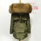 ARJUNGO Winter Jacket Women Large Thick Real Raccoon Fur Collar Hooded Jackets Coat For Women Outwear Parka