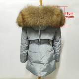 ARJUNGO High Quality Large Real Fur 2016 Winter Jacket Women Genuine Raccoon Fur Collar Hooded Thick Coat Women Winter Parka