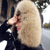ARJUNGO High Quality Large Real Fur 2016 Winter Jacket Women Genuine Raccoon Fur Collar Hooded Thick Coat Women Winter Parka