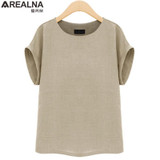 AREALNA Summer Fashion shirt women tops Short Sleeves Female Blouses Casual Loose office blouse Blusas femininas Plus Size 5XL