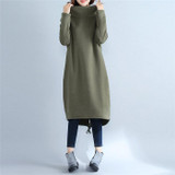 ARCSINX Plus Size Women BTS 2017 Autumn Winter Fleece Warm Women Hoodies Oversized Turtleneck Black Femlae Long Sweatshirts