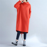 ARCSINX Plus Size Women BTS 2017 Autumn Winter Fleece Warm Women Hoodies Oversized Turtleneck Black Femlae Long Sweatshirts