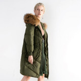Arbitmatch Women Down Coats Fashion Large Natural Real Raccoon Fur Parka Jackets Women Down Coats Long Warm Thick Outwear Female
