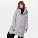 Arbitmatch Fashion Down Coat Women Winter Jacket Hooded Thicken Zipper Streewear Female Mid-Long Warm Windproof Parka Outwear