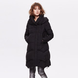 Arbitmatch Fashion Down Coat Women Winter Jacket Hooded Thicken Zipper Streewear Female Mid-Long Warm Windproof Parka Outwear
