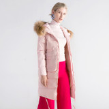 Arbitmatch Down Coats Women Parkas Thicken Large Real Racoon Fur Collar Hooded 90% White Duck Long Down Jacket Female Outwear