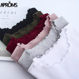 Aproms Women Sweet Knitted Short Sleeve T-Shirt 2018 Basic Crop Top Tee Casual White Stretch T Shirt Female Fashion Summer Top