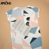 Aproms Sexy Multi Colored V Neck Shirt Dress Women 2017 Boho Short Sleeve Winter Midi Dress Casual Streetwear Sundress Vestidos