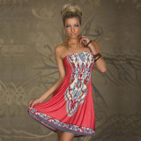 Aproms Boho Summer Women Dress Sexy Sundresses Off Shoulder African Ethnic Floral Print Tunic Beach Dresses Big Size SunDress