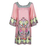 Aproms Boho Elegant Women Summer Dress High Street 2018 Off Shoulder Tunic Dresses Sundress European Sexy Vestidos Mujer