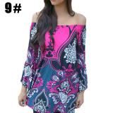 Aproms Bohemian Elegant Women Summer Dress Boho 2017 Off Shoulder Beach Tunic Dresses Sundress European Sexy Vestidos Mujer