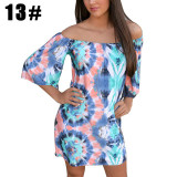 Aproms Bohemian Elegant Women Summer Dress Off Shoulder Beach Tunic Dresses Sundress European Style Sexy Vestidos De Ropa Mujer