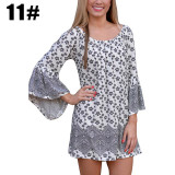 Aproms Bohemian Elegant Women Summer Dress Off Shoulder Beach Tunic Dresses Sundress European Style Sexy Vestidos De Ropa Mujer