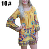 Aproms Bohemian Elegant Women Summer Dress Off Shoulder Beach Tunic Dresses Sundress European Style Sexy Vestidos De Ropa Mujer