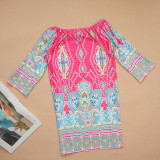 Aproms Bohemian Elegant Women Summer Dress Off Shoulder Beach Tunic Dresses Sundress European Style Sexy Vestidos De Ropa Mujer