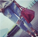 Apparel Hole Ripped Jeans Women Pants Cool Denim Vintage Straight Jeans For Girl Mid Maist Casual Pants Female