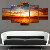 Free shipping 5 panels Sea view canvas painting Home Decor for living room Canvas Art Printed on canvas Wall Picture no frame