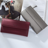 Free shipping 2017 new fashion women wallets brand long wallet Korea style PU leather solid color high quality change purse