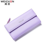 Free shipping 2017 new fashion women wallets brand long wallet Korea style PU leather solid color high quality change purse