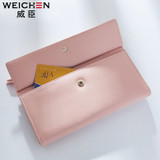 Free shipping 2017 new fashion women wallets brand long wallet Korea style PU leather solid color high quality change purse