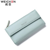 Free shipping 2017 new fashion women wallets brand long wallet Korea style PU leather solid color high quality change purse