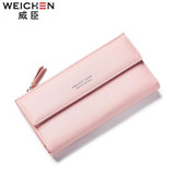 Free shipping 2017 new fashion women wallets brand long wallet Korea style PU leather solid color high quality change purse