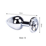 Anal plug sex toys stainless steel smooth steel butt plug tail crystal jewelry sex toys Female/male anal dildo adult sex toys