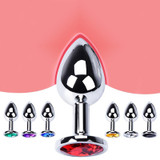 Anal plug sex toys stainless steel smooth steel butt plug tail crystal jewelry sex toys Female/male anal dildo adult sex toys