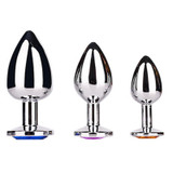 Anal plug sex toys stainless steel smooth steel butt plug tail crystal jewelry sex toys Female/male anal dildo adult sex toys