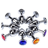 Anal plug sex toys stainless steel smooth steel butt plug tail crystal jewelry sex toys Female/male anal dildo adult sex toys