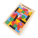 Baby Creative Educational Toy Wooden Tetris Blocks Tangram Building Montessori Wooden Block Intelligence Development Toys