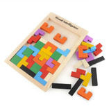 Baby Creative Educational Toy Wooden Tetris Blocks Tangram Building Montessori Wooden Block Intelligence Development Toys