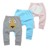 Baby cotton Boys Pants cartoon print knitted toddler girl Leggings elastic waist busha pp pant trousers baby clothes 3pcs/lot