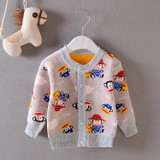 Baby coat 2016 Autumn Boys and Girls Cotton Long sleeve cardigan Baby Cartoon Warm jacket