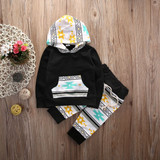Baby Clothing Sets Newborn Baby Girls Boys Casual Hooded Sweatshirt Tops+Pants 2Pcs Baby Girls Clothes Set Outfits