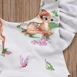 Baby Clothing Newborn Toddler Infant Baby Girls Ruffles Deer Romper Back Cross Jumpsuit Clothes Sunsuit Outfits