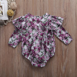 Baby Clothing Newborn Baby Girls Infant Kids Clothes Ruffles Floral Romper Jumpsuit Outfits Sunsuit Clothing 0-24M